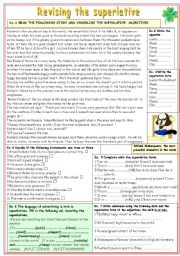 English Worksheet: Revising the superlative