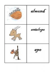 English worksheet: Phonetic Flashcards - Letter A (2)