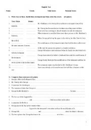 English worksheet: Reading comprehension worksheet about the text 