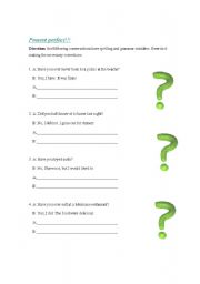 English worksheet: Present perfect structure