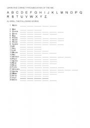 English Worksheet: The ABC