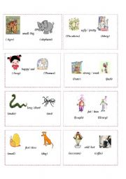 English Worksheet: Flashcards-Comparison 1/ 2