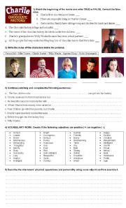 English Worksheet: movie Charlie and the Chocolate Factory