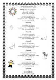 English worksheet: HERE WE GO LOOBTY LOO - SONG