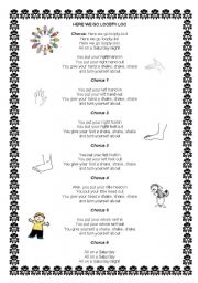 English Worksheet: HERE WE GO LOOBTY LOO - SONG