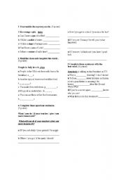 English worksheet: test