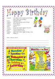 English Worksheet: happy birthday