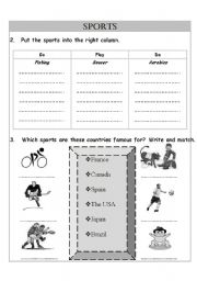 English Worksheet: Do /Go / Play + Sports - Part 2 + keys - grey scale