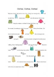 English Worksheet: Clothes! Clothes! Clothes!