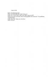 English Worksheet: dialogue
