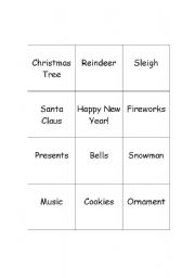 English Worksheet: Hoilday Memory Game