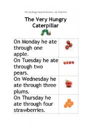 The Very Hungry Caterpillar- cut and paste activity