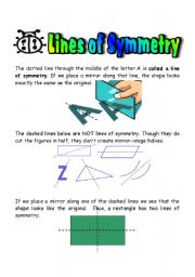 English Worksheet: Lines of Symmetry