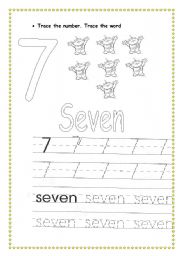 English worksheet: seven