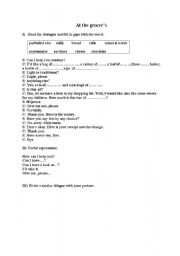 English worksheet: at the grocer
