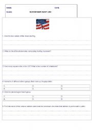 English Worksheet: Scavenger hunt USA