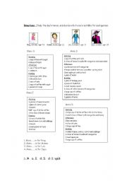 English Worksheet: Match each menu to each person.