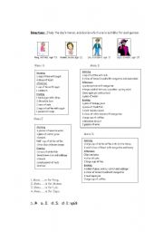 English worksheet: Match each menu to each person.