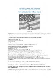 English worksheet: Travelling around America