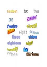 English Worksheet: identifying numbers 