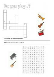 English worksheet: Musical instruments