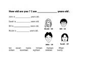 English Worksheet: how old are you