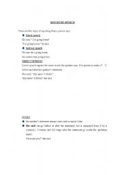 English Worksheet: reported speech