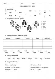 English worksheet: 3 progress tests