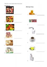 English worksheet: food and beverages