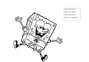 English Worksheet: coloring bob sponge