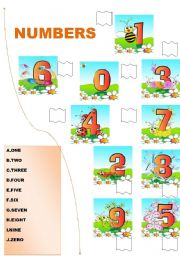 Match the numbers from zero to nine