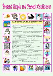 English Worksheet: Present Simple and Present Continuous