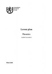 English Worksheet: Lesson plan