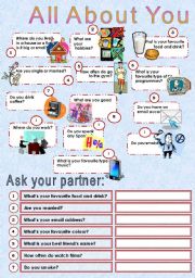 English Worksheet: All About You