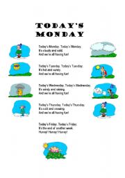 English Worksheet: Song Worksheet: Todays Monday