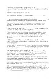 English worksheet: DI CAPRIO BIOGRAPHY