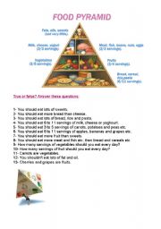 English Worksheet: food pyramid