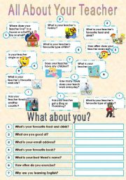 English Worksheet: All About Your Teacher Adult Version