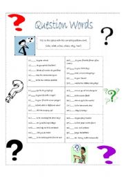 English Worksheet: Question Words