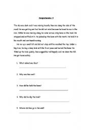 English worksheet: comprehension passages with questions for Grade 2