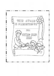 English Worksheet: AWARD YOUR STUDENTS