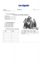 English worksheet: Los Argento /The family