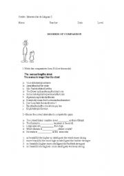 English worksheet: comparative degrees