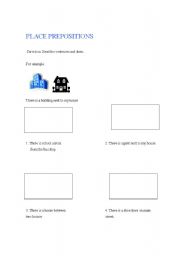 English worksheet: PLACE PREPOSITIONS