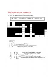 English Worksheet: Simple past and past continuous crossword puzzle