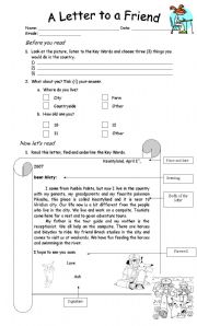 English Worksheet: Letter to a friend