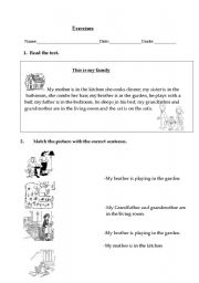 English worksheet: My family