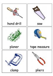 English Worksheet: workshop tools (12 cards in one set)