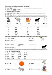 English worksheet: simple exercises 