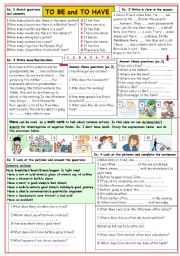 English Worksheet: To be and To have